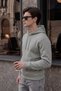 Men's Winter Thick Fleece Lined Soft Textured Hooded Oversize Sweatshirt with Side Pockets - 6