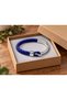 Beltrano Cobaltcurve Dark Blue Leather Men's Bracelet - Silver Tone Open Shackle - 2