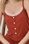 Women's Lace V-Neck Red Pajama Set 4744 - 5