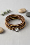 Nubuk Leather Metal Ball-Filled Bracelet - 2