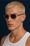 Nebula Men's Square Rectangular Eşref Single Sunglasses, Uv400 Protection, Retro Vintage Design, Stylish Premium Eyewear