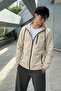 Men's Water-Resistant Lined Hooded Stone Raincoat