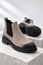Brawn Genuine Leather Men's Chelsea Boots with Vintage Toe Detail and Elastic Thick Sole - 7