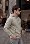 Men's Winter Thick Fleece Lined Soft Textured Hooded Oversize Sweatshirt with Side Pockets - 5