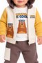 Sweet Teddy Bear Printed Baby Boy 3-Piece Winter Tracksuit Set Premium 3 Yarn Hooded Top and Bottom Set - 3