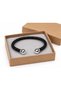 Tazreno Blackorb Black Leather Men's Bracelet - Open Weave Design with Sphere End - 3