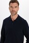 Men's regular fit classic cut long sleeve navy polo collar sweatshirt - 4