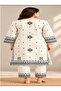 Women’s Black & White Printed Crepe Co-Ord Set – Ethnic Kurta with Matching Printed Pants