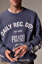 Grateful Men's Long Sleeve Printed Blue Sweatshirt - 3