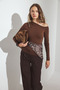 Women's Black One-Shoulder Open Sandy Blouse