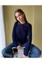 Polo Collar Long Sleeve Soft Textured Blouse - 2