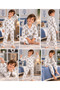 Boys' Pajama Set Animal Patterned Long Sleeve Shirt Collar 2-Piece Pajama Set - 3