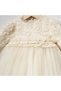 Baby Girl Special Day Romper Dress with Rose Embossed Pearl Embellished Buckle and Socks - 6