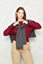 Women's knit scarf shawl - sweater-look square shoulder shawl 1407 anthracite - 6
