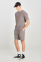 Relaxed Fit Wide Cut Crew Neck Gray Cotton T-Shirt - 3