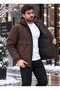 New Season Relaxed Men's Comfortable Fit Hooded Coat, Brown - 4