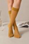 Skin Color Glittery Knee-Length Thin Socks
