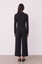 Women's Blouse with High Collar Detail Blz02639 Black - 4