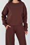 Women's Crew Neck Sweatshirt Baggy Wide Leg Sweatpants Two-Piece Set - 5