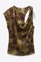 Women's Blouse with Ruffle Detail Blz02305 Khaki - 5