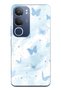 Vivo Y19S Compatible Pastel Blue Butterfly Pattern Transparent Phone Case