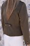 Khaki Hakim Collar Short Jacket - 4