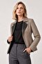 Liora Mink Black Women's Double-Sided Genuine Leather Blazer Jacket