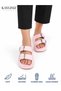 Women's Double Buckle Orthopedic Slippers Lightweight Non-Slip Sole Pool Beach and Daily Slippers - 4
