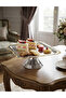 Stainless Steel Square Edge Gold Patterned Titanium 1 Piece Silver Base Cake and Pastry Presentation Serving Stand - 3