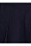 Navy Blue Pleated Girls' Short Skirt - 3