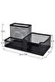 3-Compartment Metal Mesh Desk Organizer - Black Office Stationery Holder for Pens, Pencils, Scissors & Supplies (Multipurpose Desktop Storage Tray) - 6