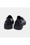 Women's Black Classic Leather Loafer with Thick Toothed Sole - 4