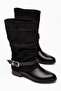 Velisse Suede Leather Buckle Boots Black - 4