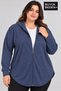 Women's Plus Size Zippered Hooded Long Oval Hem Cardigan Spr26Bhr993