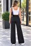 High Waist Straight Cut Piping Pants - 3