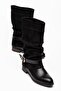 Velisse Suede Leather Buckle Boots Black - 5