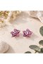 Handmade Murano Glass Purple Orchid Flower Beads (2 Pieces)