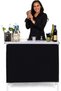 GoBar Portable Bar Table for Events - Pop Up Mobile Bartending Station with Travel Carrying Case - Black