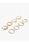 Stoned Steel Mixed Twisted 8-Piece Ring Set - 2