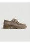 26K-001-25-106 Genuine Leather Suede Lace-Up Loafer Shoes for Women - 3
