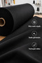 2 Meters 240 cm Wide Solid Color American Cloth Fabric – Bedding, Sewing, and Hobby Fabric – Black, White, Raw Beige - 6