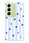Vivo V30 Lite Compatible Blue Hearts Patterned Transparent Phone Case