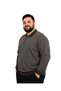 Men's Large Size Melange Beige Thessaloniki Polo Collar Sweatshirt 3Xl-4Xl-5Xl-6Xl-7Xl-8Xl - 2