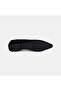 Women's Black Suede Ballerinas with Pointed Toe and Stone Accessories - 5