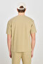 Relaxed Fit Wide Cut Crew Neck Cotton Light Green T-Shirt - 5