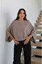 Beige Bat Sleeve Knitwear Blouse - 261126