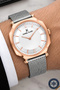 Men's Wristwatch with Calendar Steel Case&Band Bracelet Silver-Rose Color Sddk116 - 2