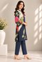Women’s Black Floral Printed Kurta & Trouser Co-Ord Set - 2