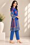 Women’s Royal Blue Ethnic Printed Kurta & Trouser Co-Ord Set - 3