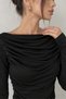 Women's Degaje Collar Draped Long Sleeve Stylish Blouse - 3